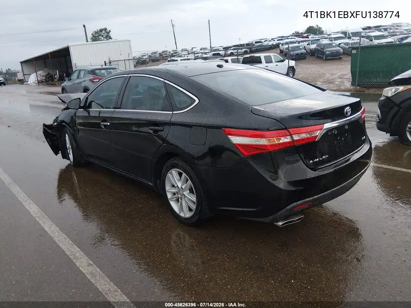 2015 Toyota Avalon Xle VIN: 4T1BK1EBXFU138774 Lot: 45626396