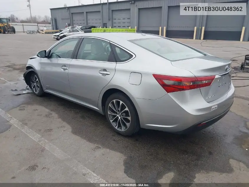 4T1BD1EB3GU048362 2016 Toyota Avalon Hybrid Xle Premium