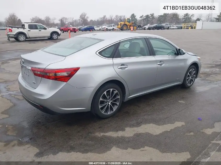 4T1BD1EB3GU048362 2016 Toyota Avalon Hybrid Xle Premium