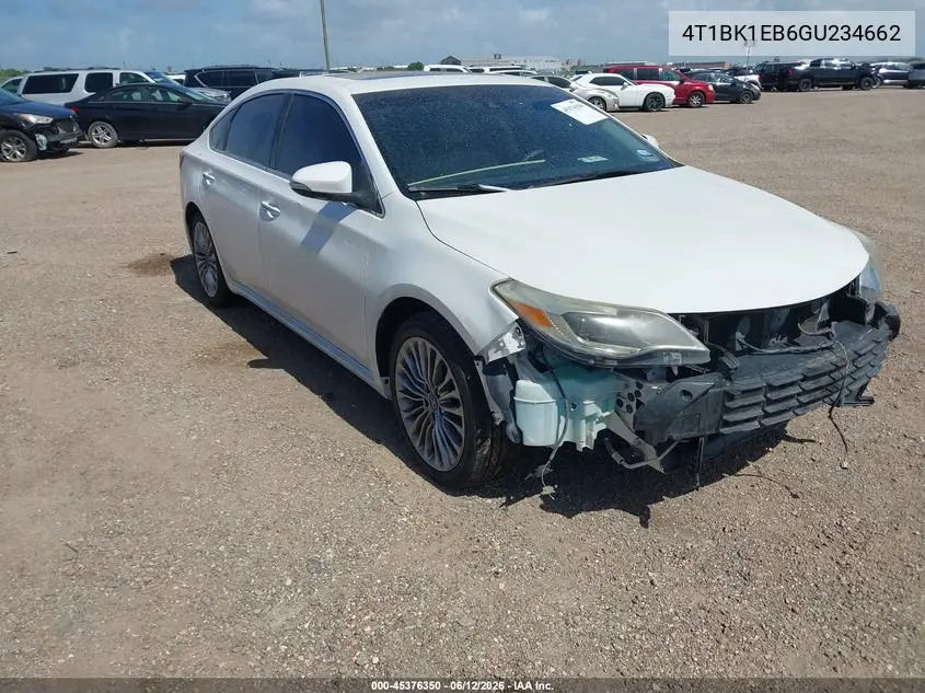 2016 Toyota Avalon Limited VIN: 4T1BK1EB6GU234662 Lot: 45376350