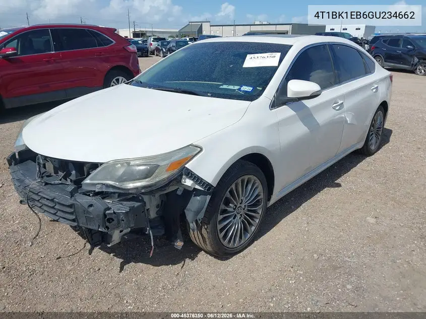 2016 Toyota Avalon Limited VIN: 4T1BK1EB6GU234662 Lot: 45376350