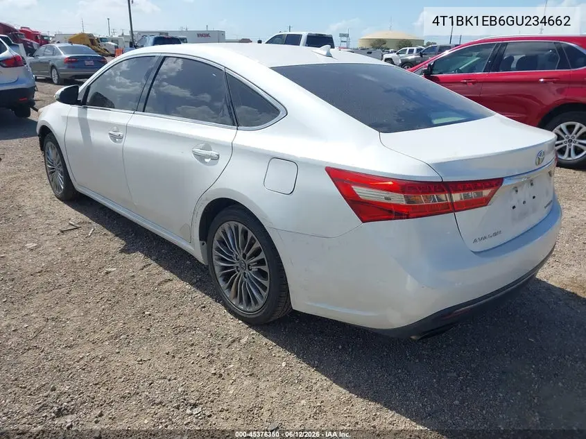 2016 Toyota Avalon Limited VIN: 4T1BK1EB6GU234662 Lot: 45376350