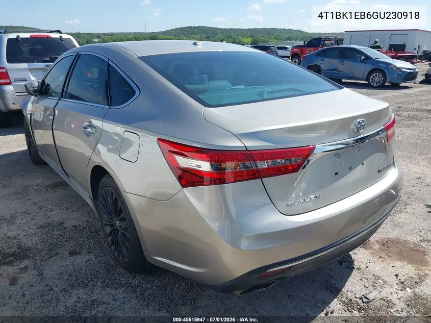 2016 Toyota Avalon Touring VIN: 4T1BK1EB6GU230918 Lot: 45515947