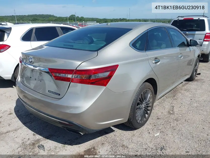 2016 Toyota Avalon Touring VIN: 4T1BK1EB6GU230918 Lot: 45515947