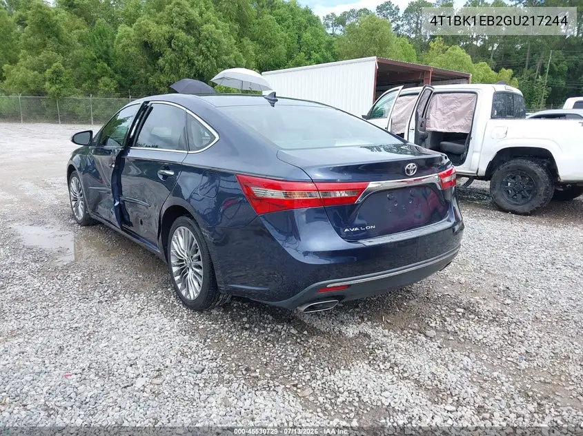 2016 Toyota Avalon Limited VIN: 4T1BK1EB2GU217244 Lot: 45530729