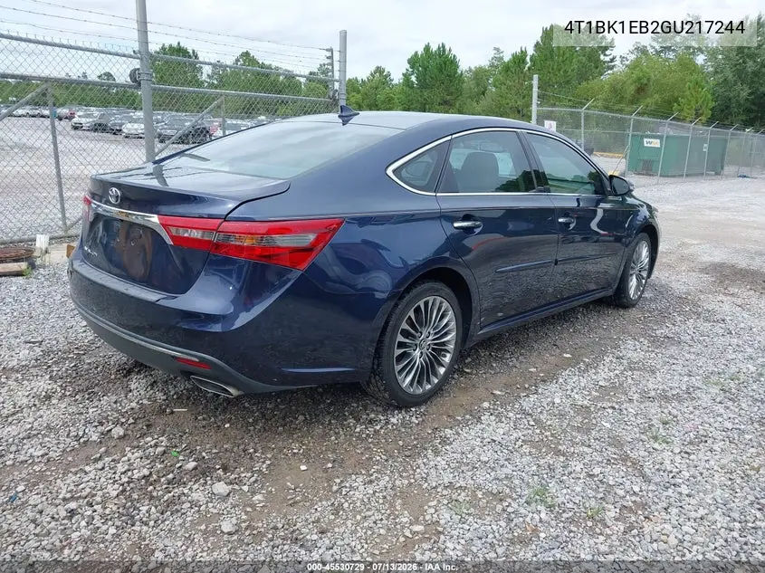 2016 Toyota Avalon Limited VIN: 4T1BK1EB2GU217244 Lot: 45530729