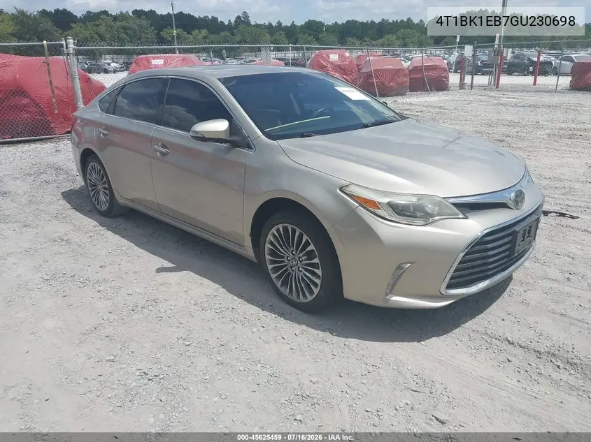 2016 Toyota Avalon Limited VIN: 4T1BK1EB7GU230698 Lot: 45625459