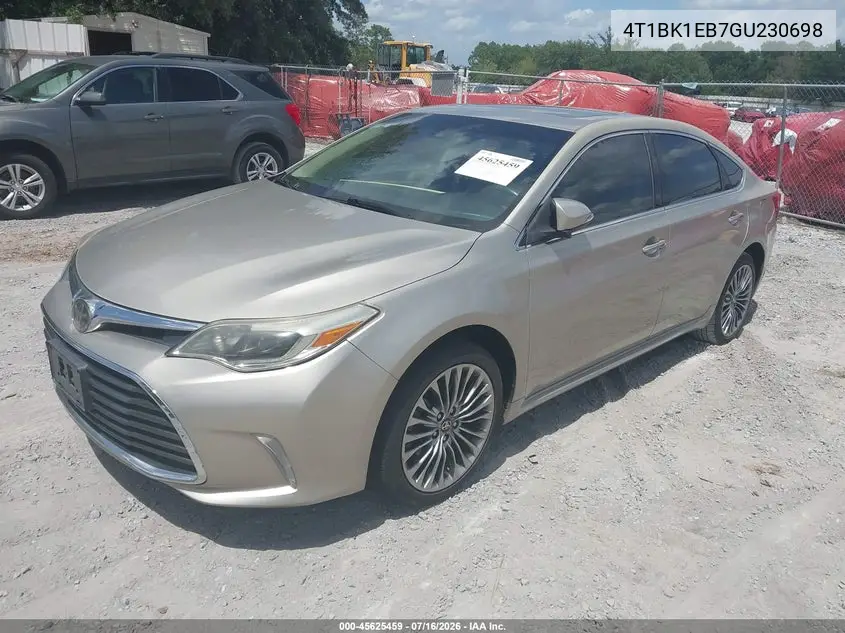 2016 Toyota Avalon Limited VIN: 4T1BK1EB7GU230698 Lot: 45625459
