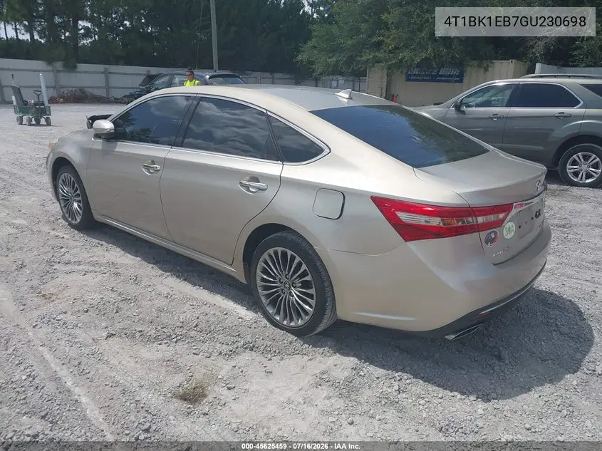 2016 Toyota Avalon Limited VIN: 4T1BK1EB7GU230698 Lot: 45625459