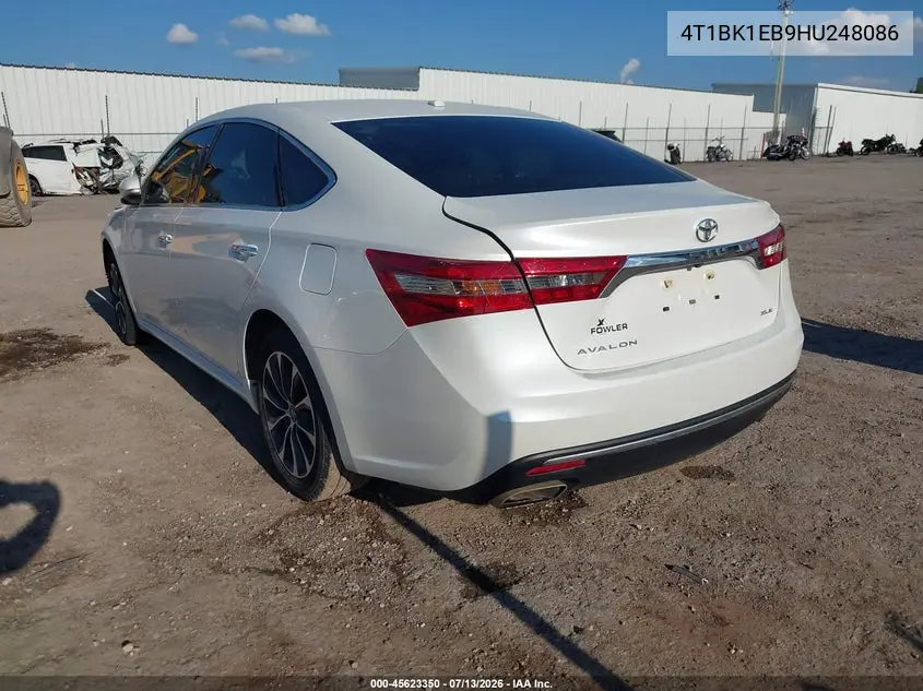 2017 Toyota Avalon Xle Premium VIN: 4T1BK1EB9HU248086 Lot: 45623350