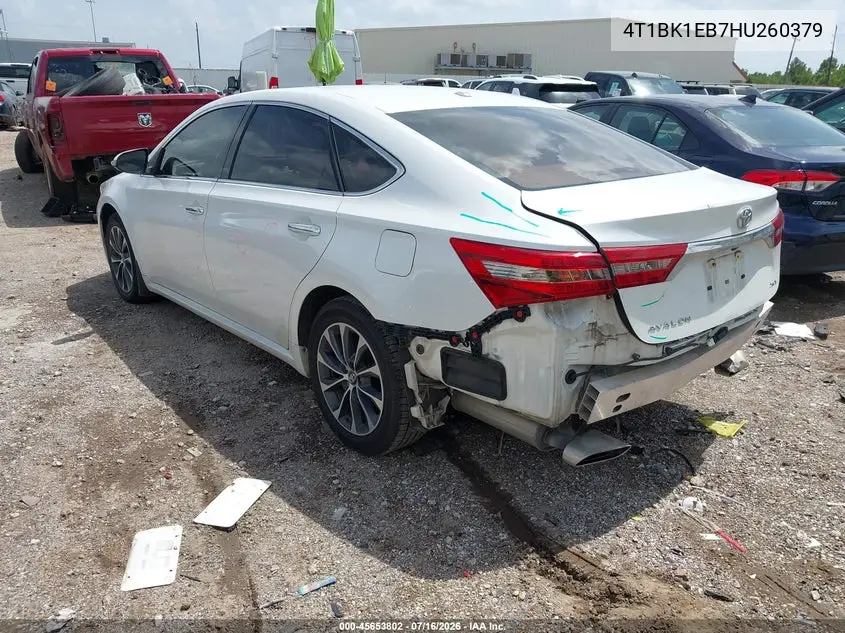 2017 Toyota Avalon Xle VIN: 4T1BK1EB7HU260379 Lot: 45653802