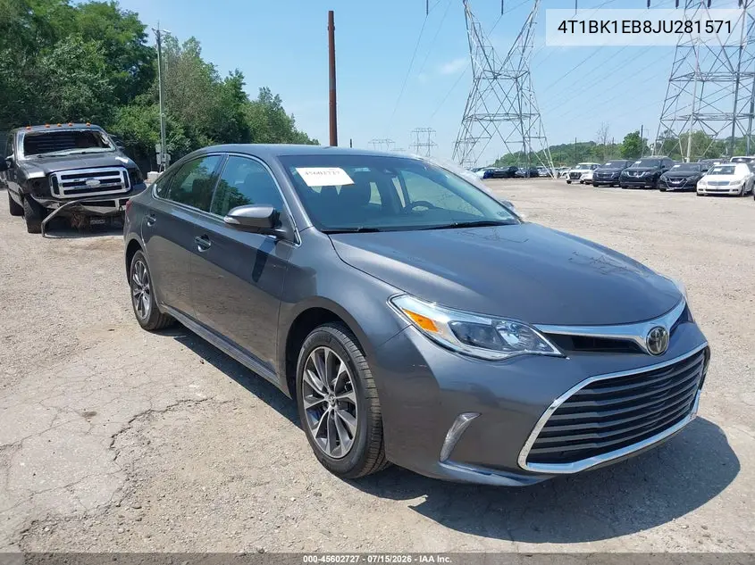 2018 Toyota Avalon Xle VIN: 4T1BK1EB8JU281571 Lot: 45602727
