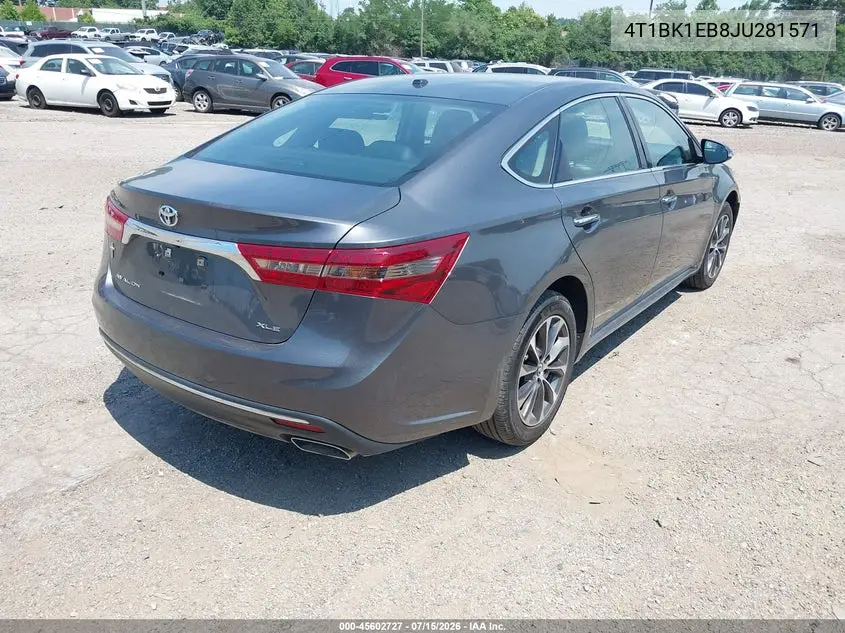 2018 Toyota Avalon Xle VIN: 4T1BK1EB8JU281571 Lot: 45602727