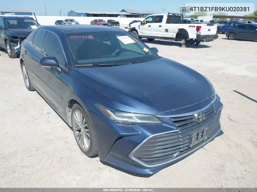 2019 Toyota Avalon Limited VIN: 4T1BZ1FB9KU020381 Lot: 45542703