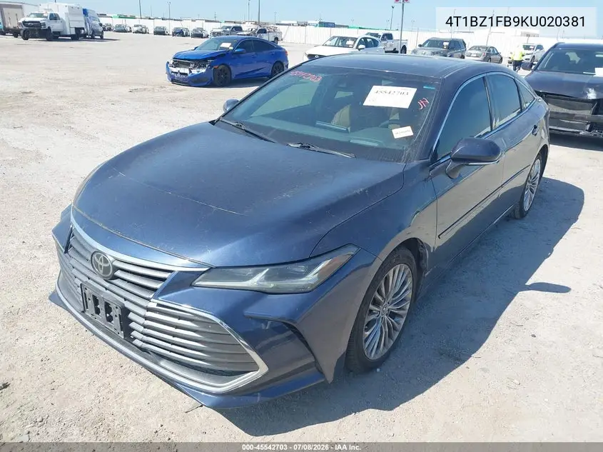 2019 Toyota Avalon Limited VIN: 4T1BZ1FB9KU020381 Lot: 45542703