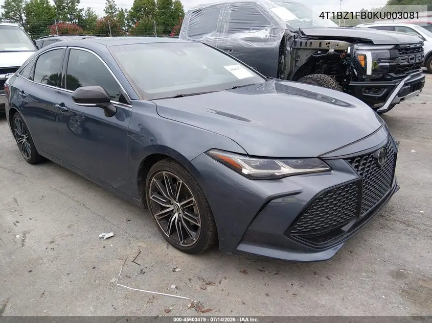 2019 Toyota Avalon Touring VIN: 4T1BZ1FB0KU003081 Lot: 45603479
