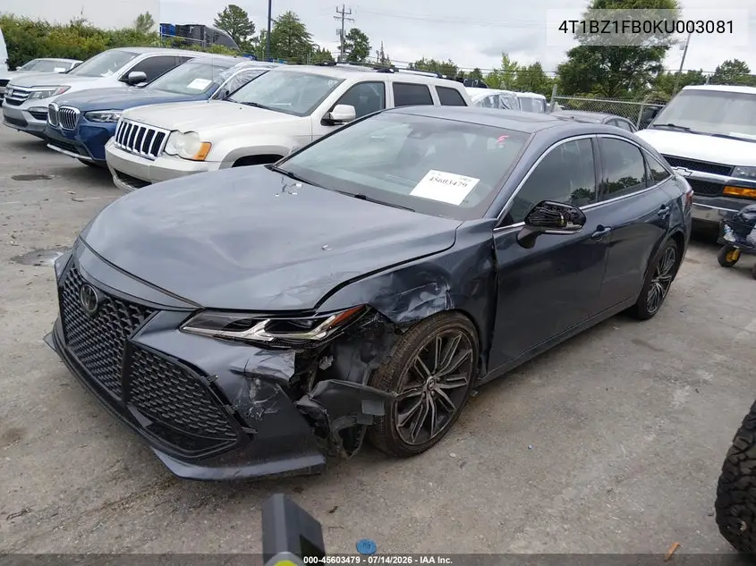 2019 Toyota Avalon Touring VIN: 4T1BZ1FB0KU003081 Lot: 45603479