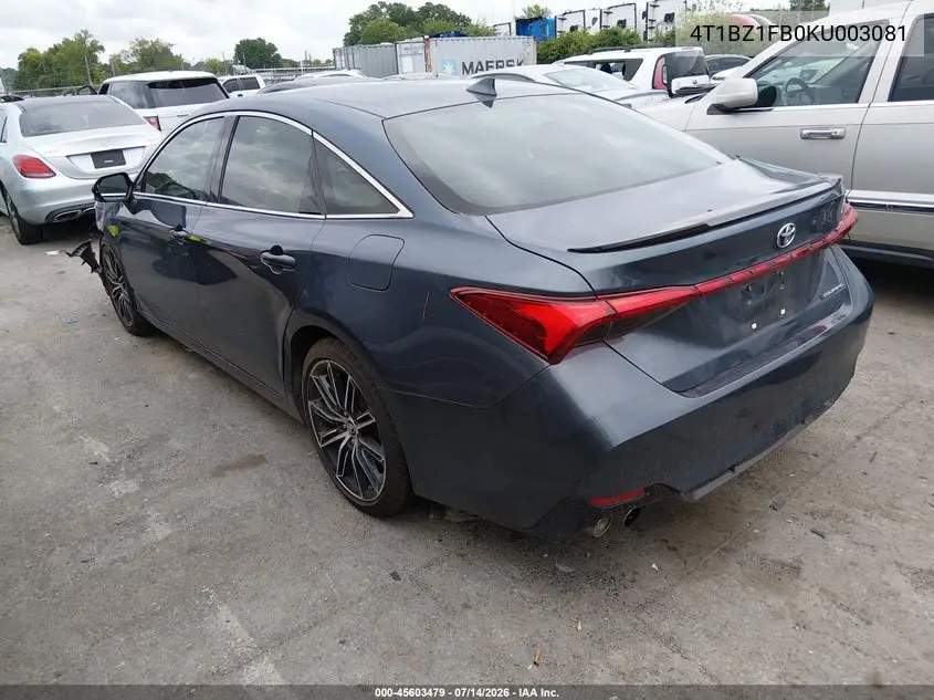 2019 Toyota Avalon Touring VIN: 4T1BZ1FB0KU003081 Lot: 45603479