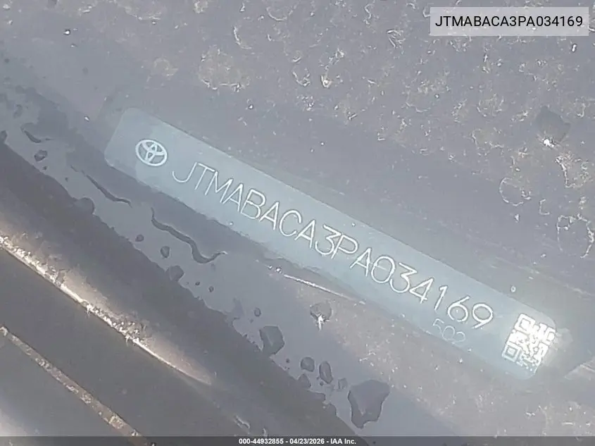 2023 Toyota Bz4X Xle VIN: JTMABACA3PA034169 Lot: 44932855
