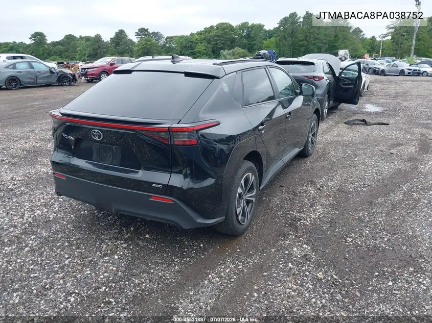 2023 Toyota Bz4X Xle VIN: JTMABACA8PA038752 Lot: 45531887