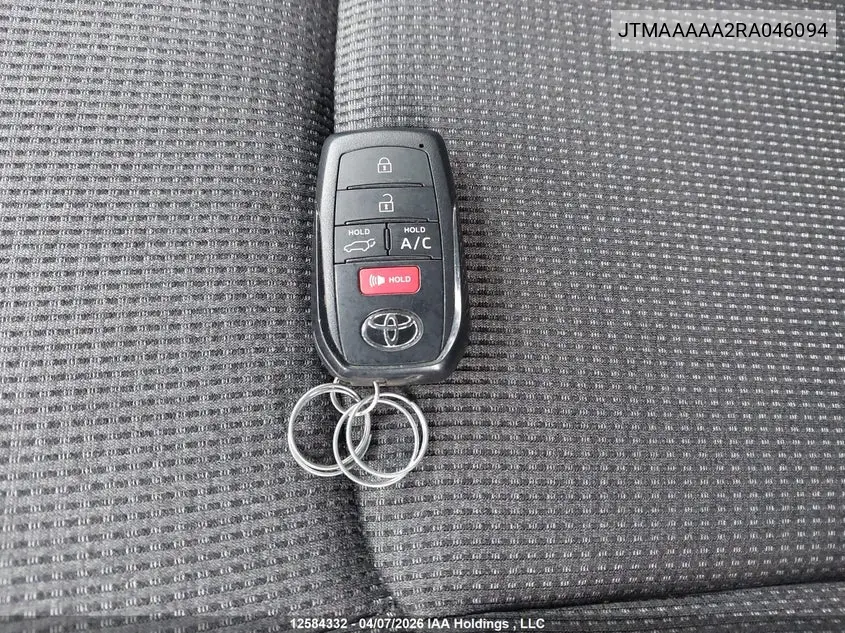 2024 Toyota Bz4X Le VIN: JTMAAAAA2RA046094 Lot: 12584332