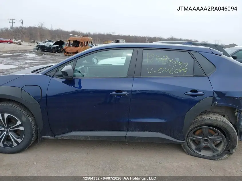 2024 Toyota Bz4X Le VIN: JTMAAAAA2RA046094 Lot: 12584332