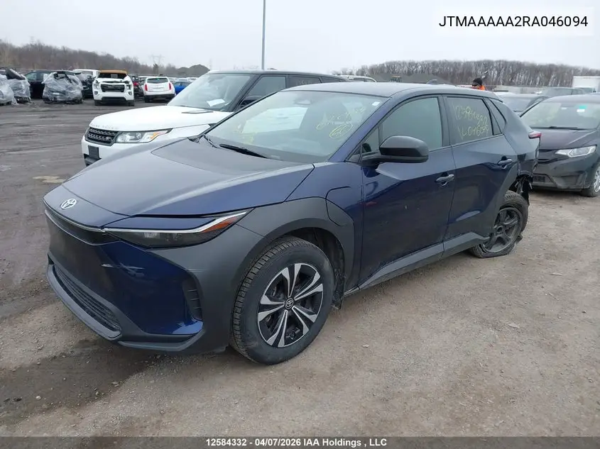 2024 Toyota Bz4X Le VIN: JTMAAAAA2RA046094 Lot: 12584332