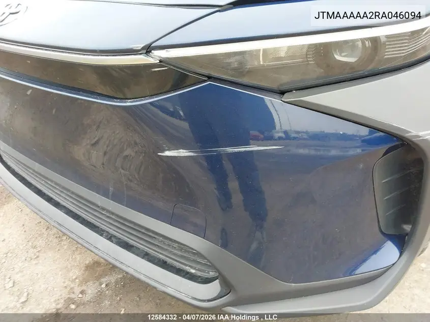 2024 Toyota Bz4X Le VIN: JTMAAAAA2RA046094 Lot: 12584332