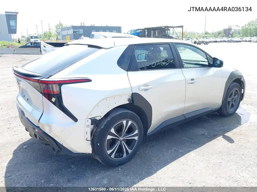 2024 Toyota Bz4X Le VIN: JTMAAAAA4RA036134 Lot: 12631580