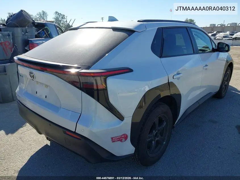 2024 Toyota Bz4X Xle VIN: JTMAAAAA0RA040312 Lot: 44576891