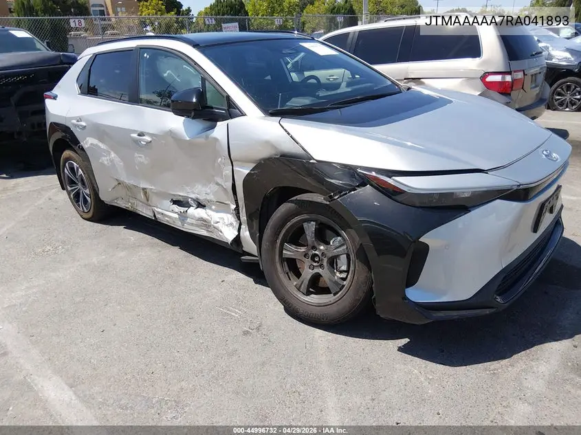 2024 Toyota Bz4X Xle VIN: JTMAAAAA7RA041893 Lot: 44996732