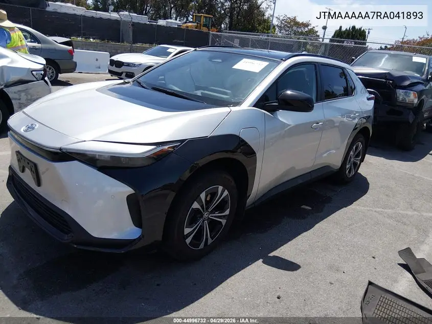 2024 Toyota Bz4X Xle VIN: JTMAAAAA7RA041893 Lot: 44996732