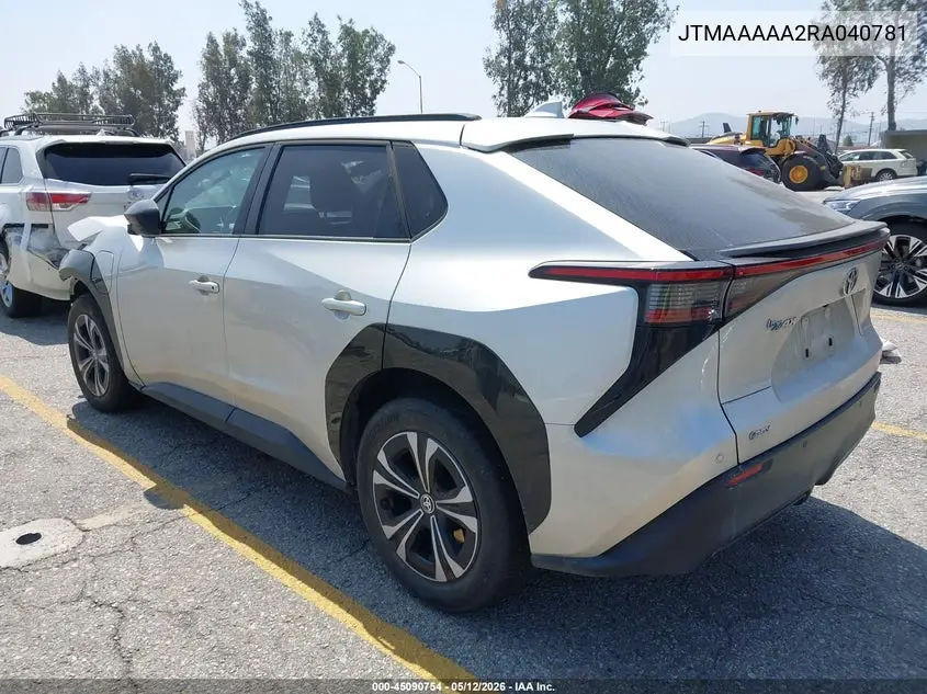 2024 Toyota Bz4X Xle VIN: JTMAAAAA2RA040781 Lot: 45090754