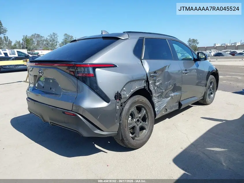 2024 Toyota Bz4X Xle VIN: JTMAAAAA7RA045524 Lot: 45416182