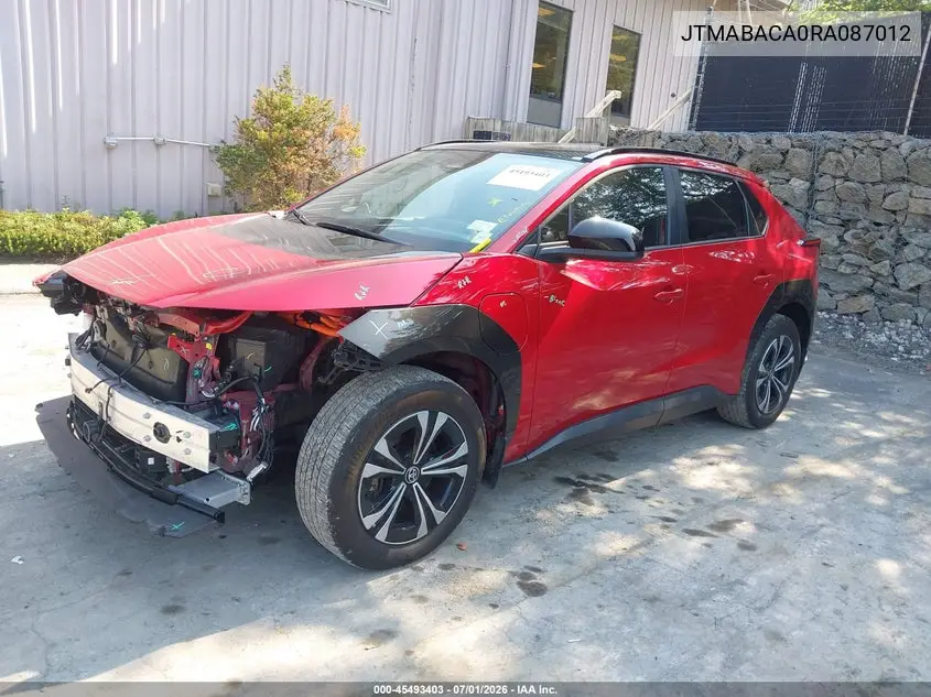 2024 Toyota Bz4X Xle VIN: JTMABACA0RA087012 Lot: 45493403