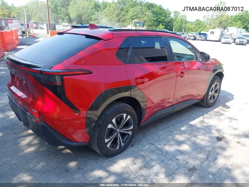 2024 Toyota Bz4X Xle VIN: JTMABACA0RA087012 Lot: 45493403