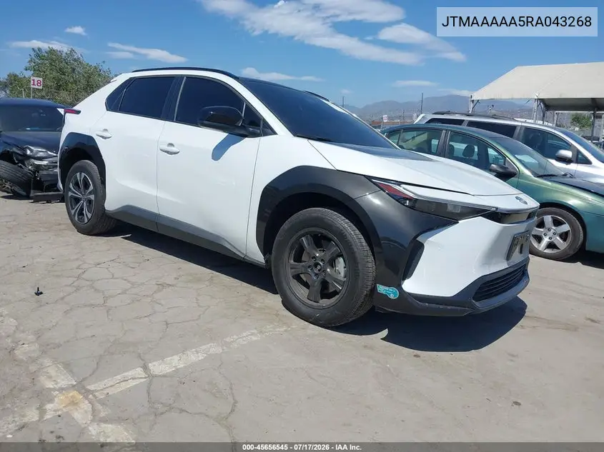2024 Toyota Bz4X Xle VIN: JTMAAAAA5RA043268 Lot: 45656545