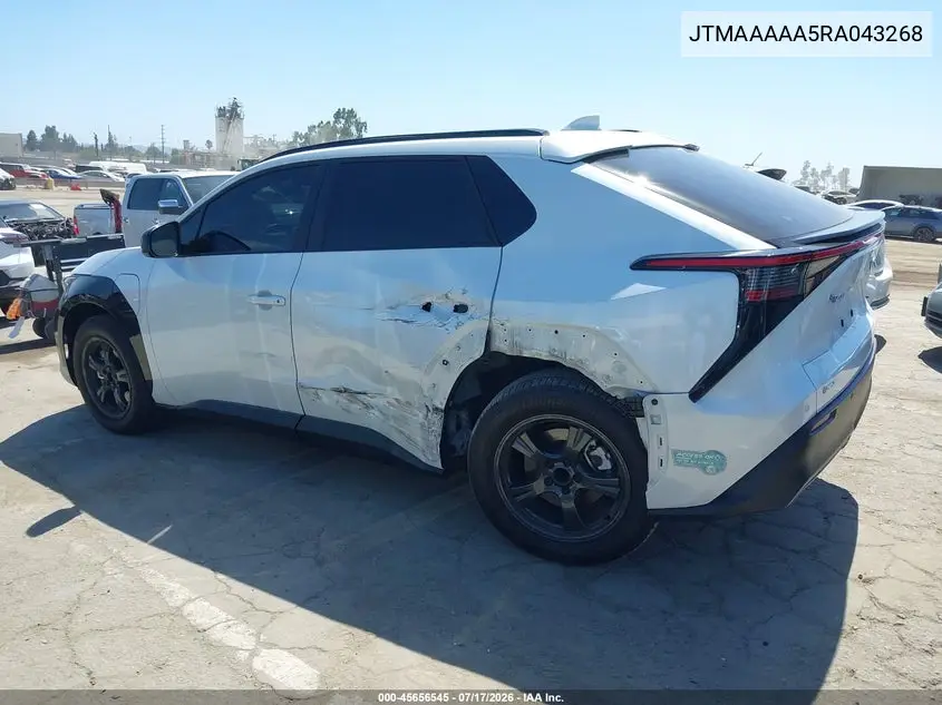 2024 Toyota Bz4X Xle VIN: JTMAAAAA5RA043268 Lot: 45656545
