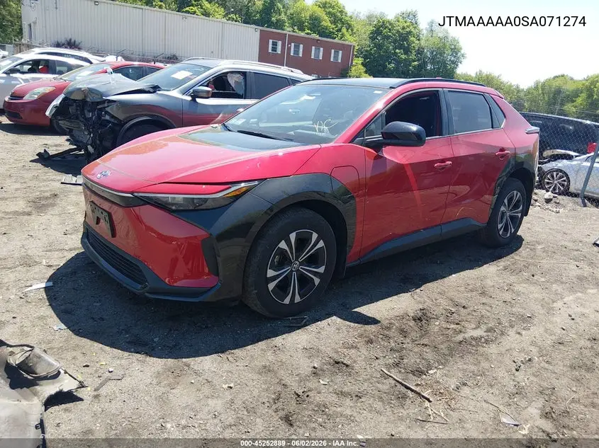 2025 Toyota Bz4X Xle VIN: JTMAAAAA0SA071274 Lot: 45252889