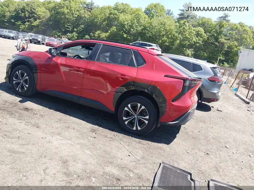 2025 Toyota Bz4X Xle VIN: JTMAAAAA0SA071274 Lot: 45252889