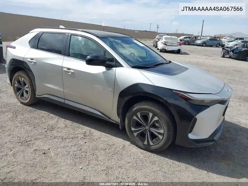 2025 Toyota Bz4X Xle VIN: JTMAAAAA4SA067566 Lot: 45677581