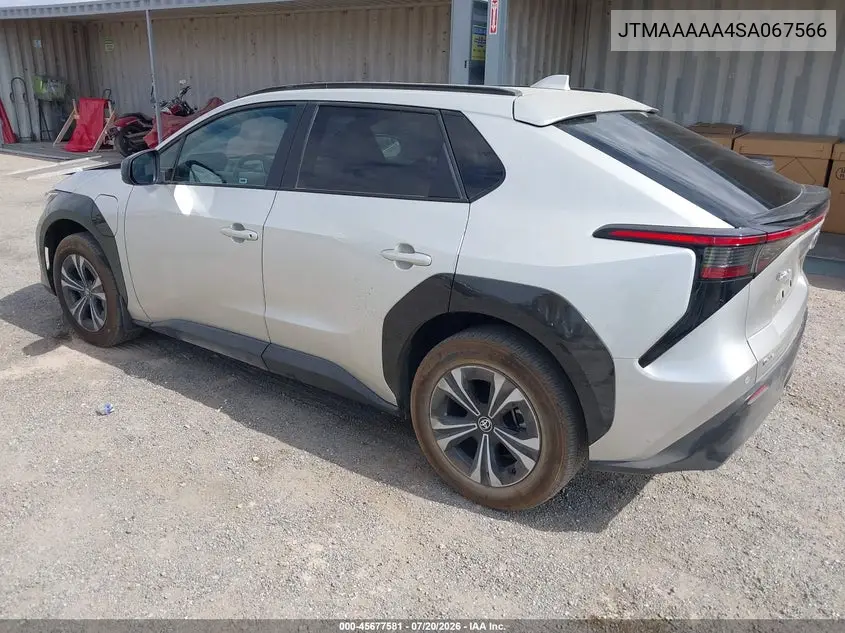 2025 Toyota Bz4X Xle VIN: JTMAAAAA4SA067566 Lot: 45677581