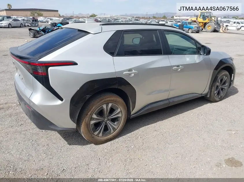 2025 Toyota Bz4X Xle VIN: JTMAAAAA4SA067566 Lot: 45677581