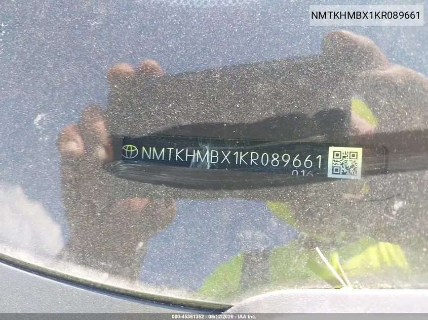 2019 Toyota C-Hr Le VIN: NMTKHMBX1KR089661 Lot: 45361352