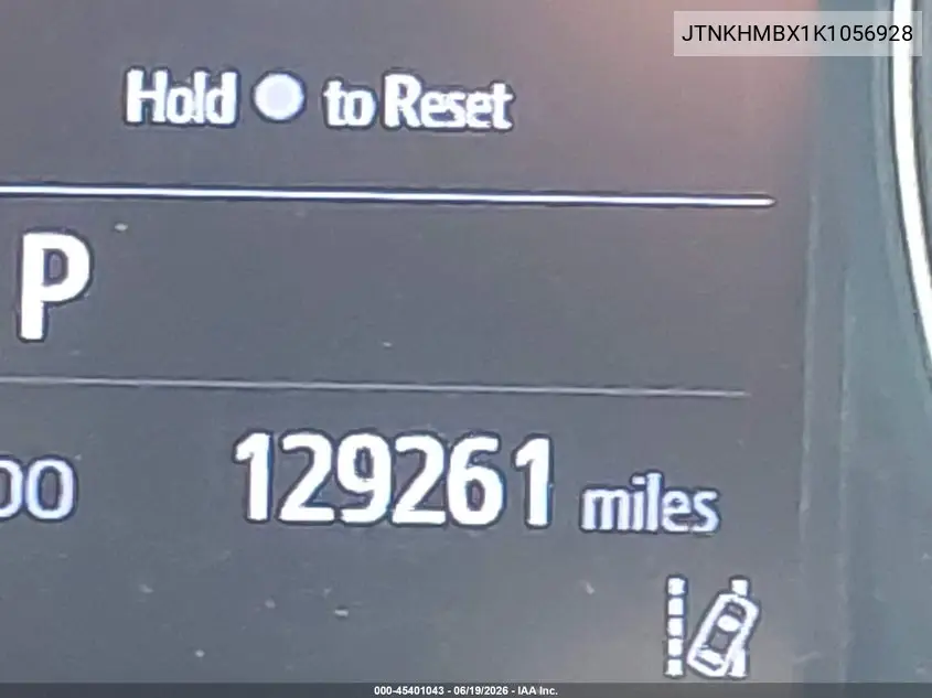 2019 Toyota C-Hr Xle VIN: JTNKHMBX1K1056928 Lot: 45401043