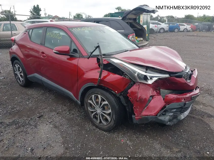2019 Toyota C-Hr Le VIN: NMTKHMBX3KR092092 Lot: 45565002