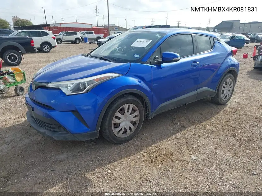 2019 Toyota C-Hr Le VIN: NMTKHMBX4KR081831 Lot: 45609255