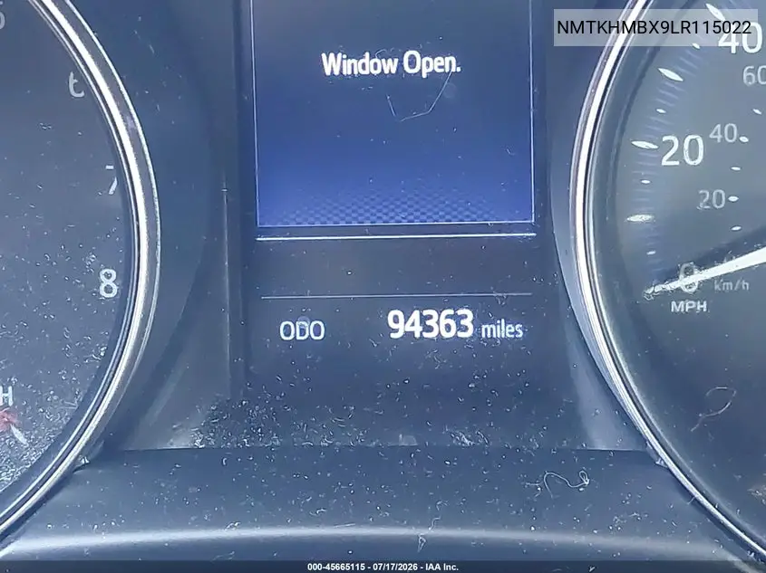 2020 Toyota C-Hr Le VIN: NMTKHMBX9LR115022 Lot: 45665115