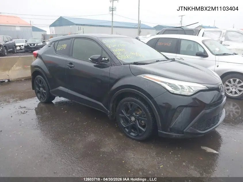 2021 Toyota C-Hr Xle/Le/Night Shade/Limited VIN: JTNKHMBX2M1103404 Lot: 12603718