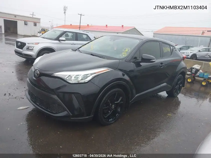 2021 Toyota C-Hr Xle/Le/Night Shade/Limited VIN: JTNKHMBX2M1103404 Lot: 12603718